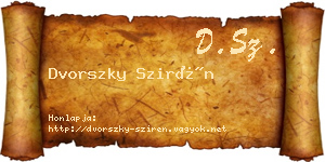 Dvorszky Szirén névjegykártya